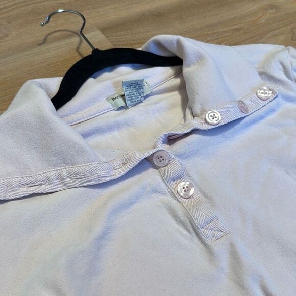 Banana republic pink collared long sleeve t-shirt with buttons women’s size medi - Picture 3 of 9